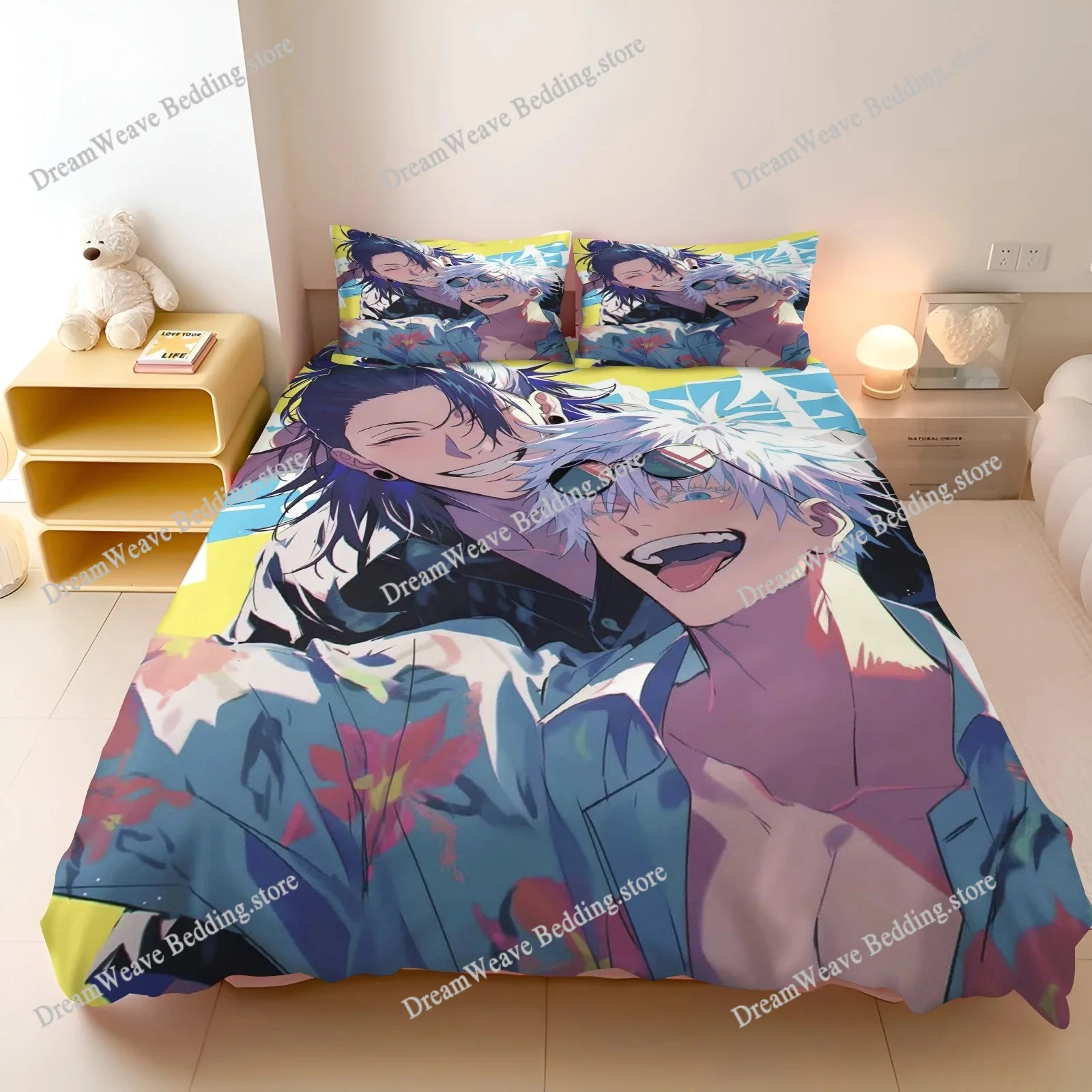

Animie Jujutsu Kaisen Bedding Set Japan Anime Duvet Cover Sets Famous Comforter Bed Linen Twin Queen King Single Size