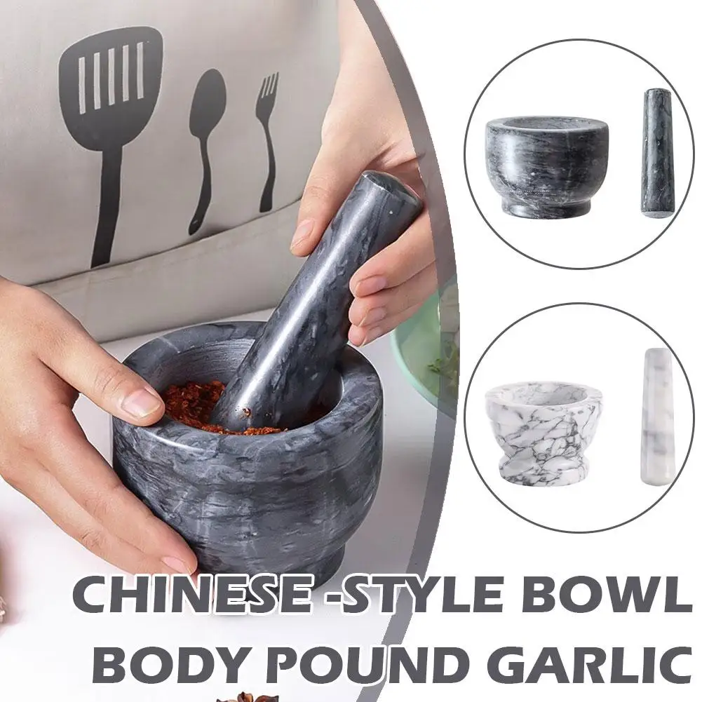 

Garlic Pounder Granite Chinese Bowl Body Pounding Garlic Spice Kitchen Resin Crushed Grinder Spices Marble L4Q8