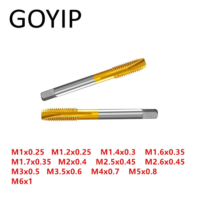 

M1 M1.2 M1.4 M1.6 M1.7 M2 M2.5 M2.6 M3 M4 M5 M6 Cobalt Containing Titanium Plating Threading Taps Spiral Point Taps Machine Taps