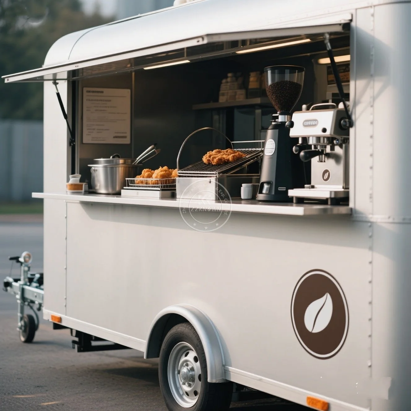 

Street Catering Cart Mobile BBQ Burger Pizza Cart Concession Fast Food Trailer Mobile Food Truck With car accessories