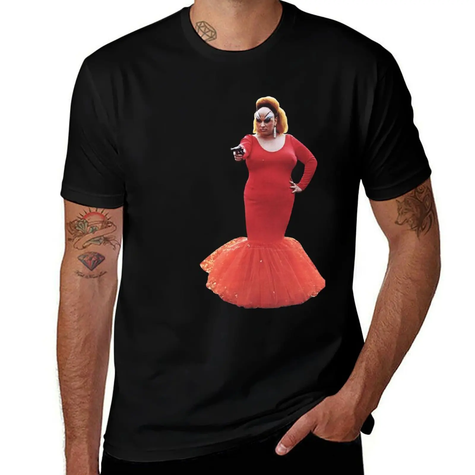 

Divine Pink Flamingos (color) T-Shirt Blouse blue lock funny costumes mens designer t shirt
