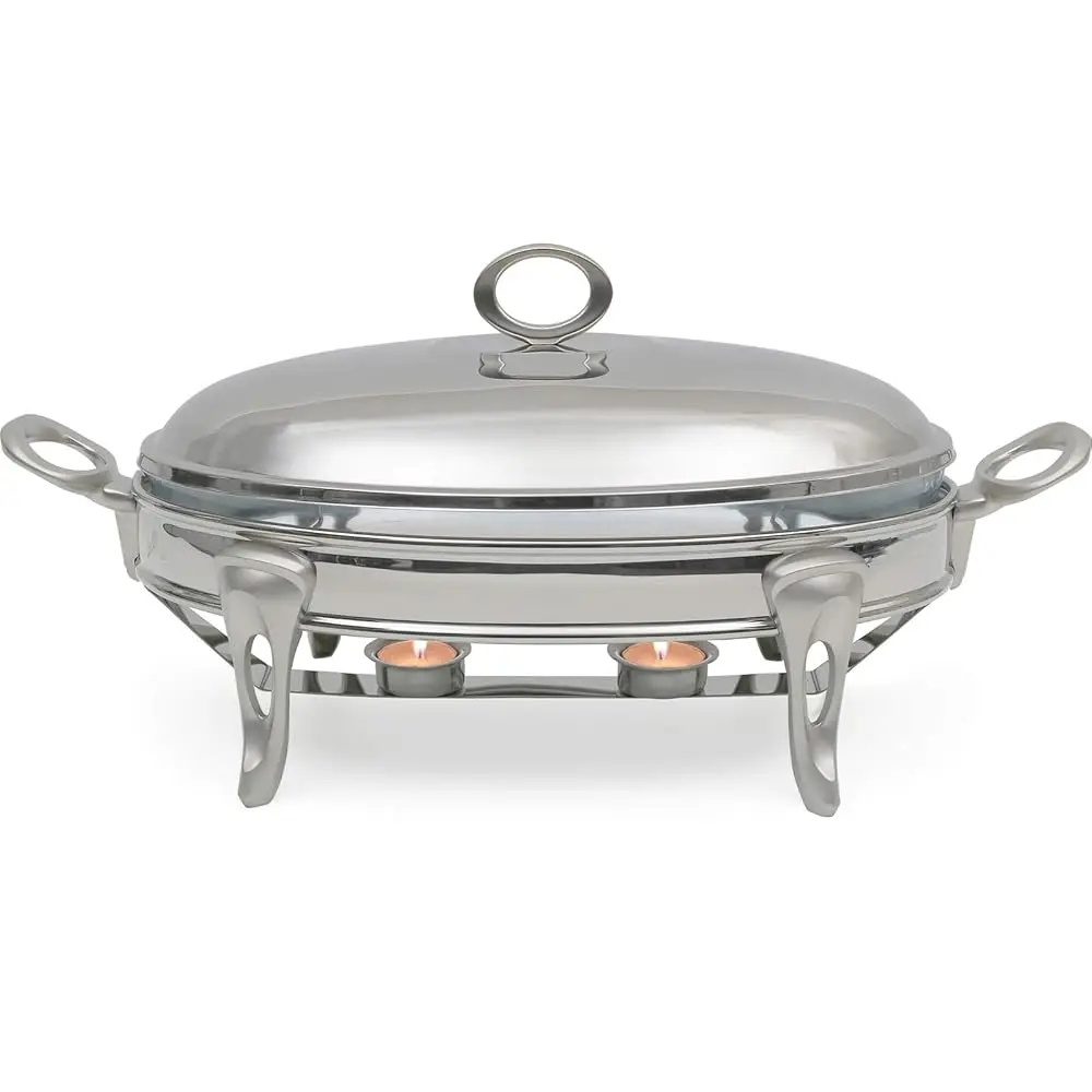 

Chafing Dish Buffet Set Warming Tray With Lid Stainl Steel Buffet Server And Oven Safe Glass (3-Quart)