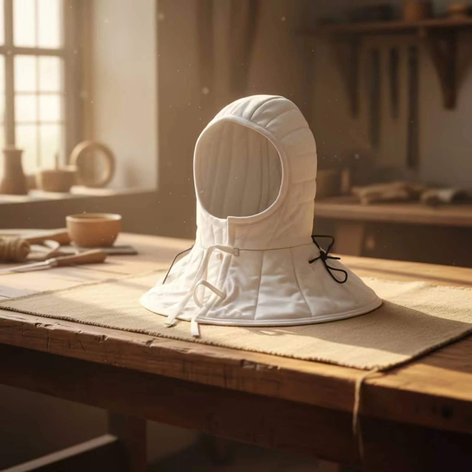 

Arming Coif Multi-Tier Protection Medieval Helmet Liner Quilted Gambeson Hood Historically Precise Design Historical Costume