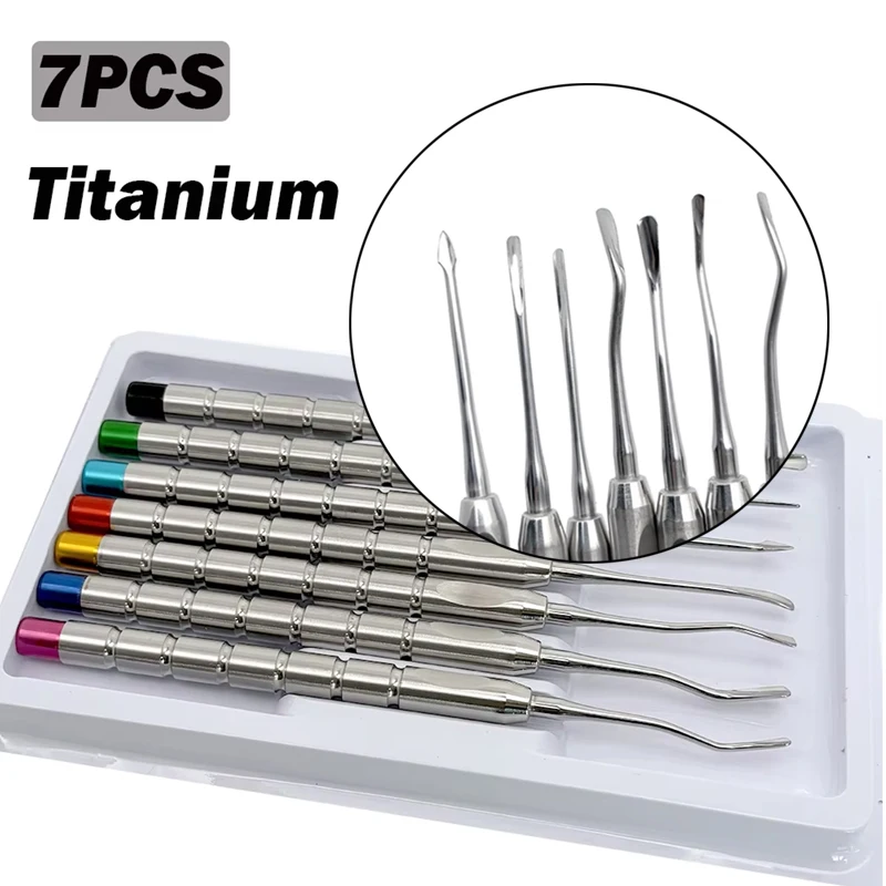 

Набор стоматологических лифтов, 7 шт., титановые роскошные лифты для минимально инвазивного извлечения зубов, профессиональные хирургические инструменты для стоматолога