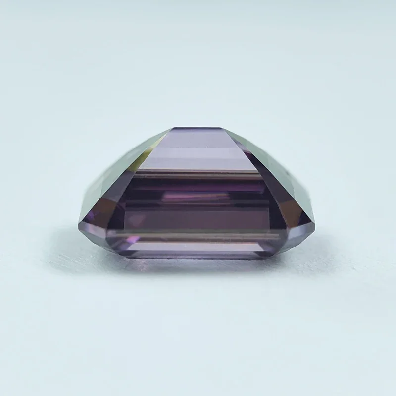 Moissanit, Smaragdschliff, kaiserliche Lila-Farbe, DIY-Charms, Ring, Halskette, Ohrringe, Hauptmaterialien, extrem glänzend, Qualitätssiegel. – Detail 2
