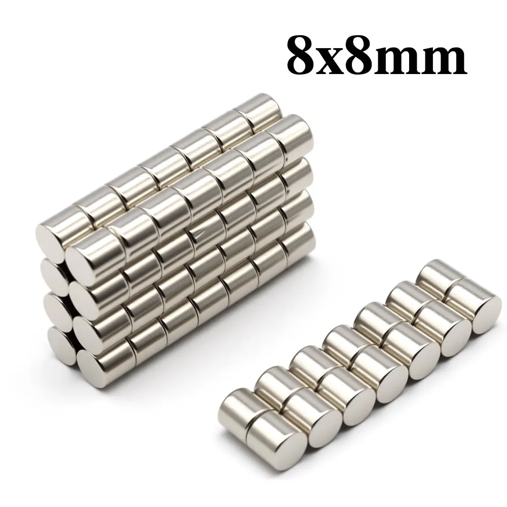 

8x8mm Super Powerful Round Magnet Neodymium Magnet NdfeB N35 Strong Permanent Magnetic imanes Refrigerator Magnet