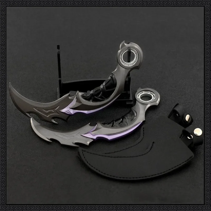 6.7inch Valorant 2.0 Karambit Knife Melee Reaver Weapon Uncut Safe Alloy Model Restoration Katana Swords Claw Knive for Boys Toy