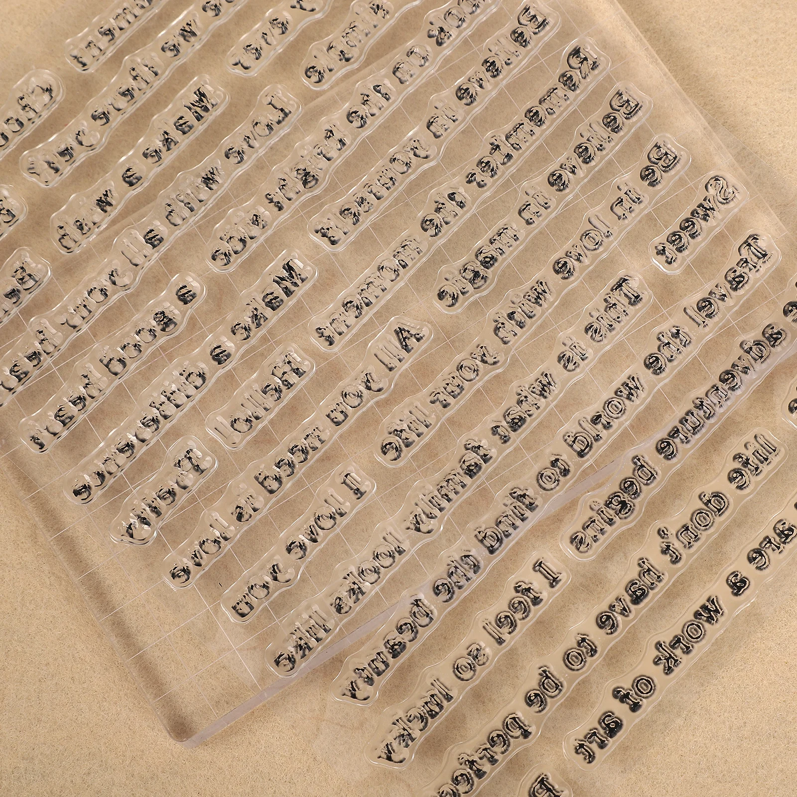 خمر النص الإنجليزي الجملة القصيرة المشهد سيليكون شفاف ختم الإبداعية DIY مجلة المواد كلية القرطاسية #4