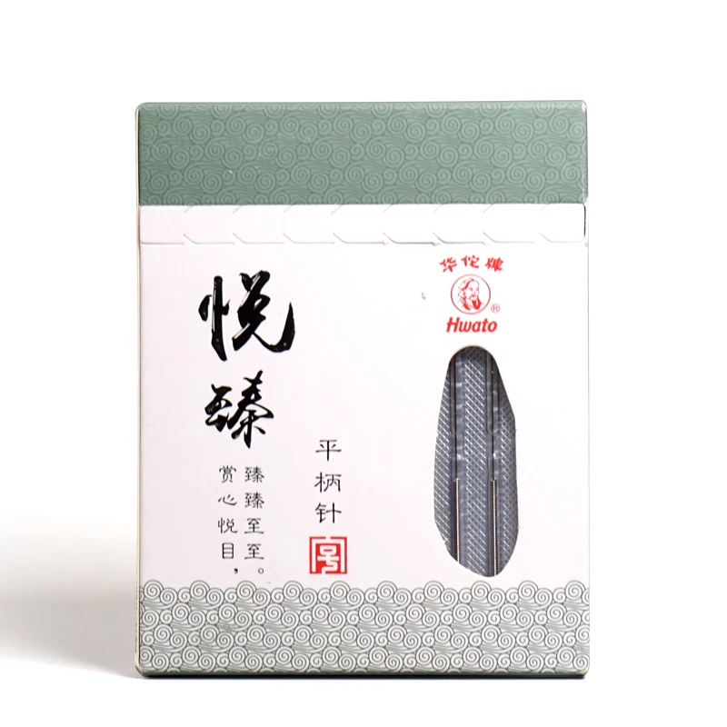 Hwato Acupuncture Needle Nonreusable massage needle Flat handle Silver needle 100pcs/box Medical acupuncture beauty massager