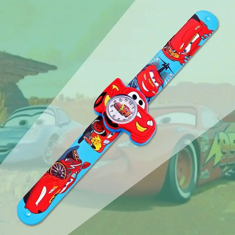 New Disney Lightning McQueen Anime Cartoon Children's Electronic Watch Creative Cute Car Pat Circle Bracelet Children's Toy Gift