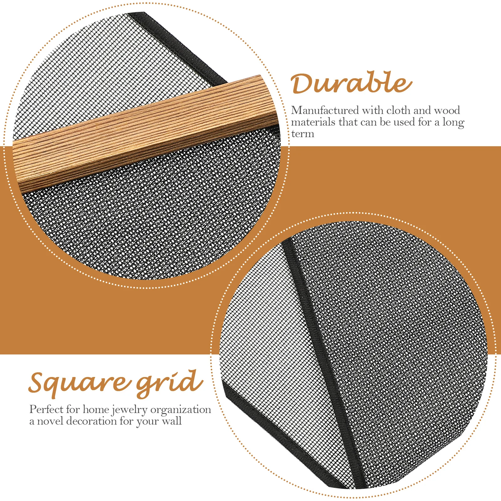 Organizador de joyas colgante, tablero de exhibición de malla montado en la pared para pendientes, collares, anillos, estante de almacenamiento, joyería decorativa para el hogar