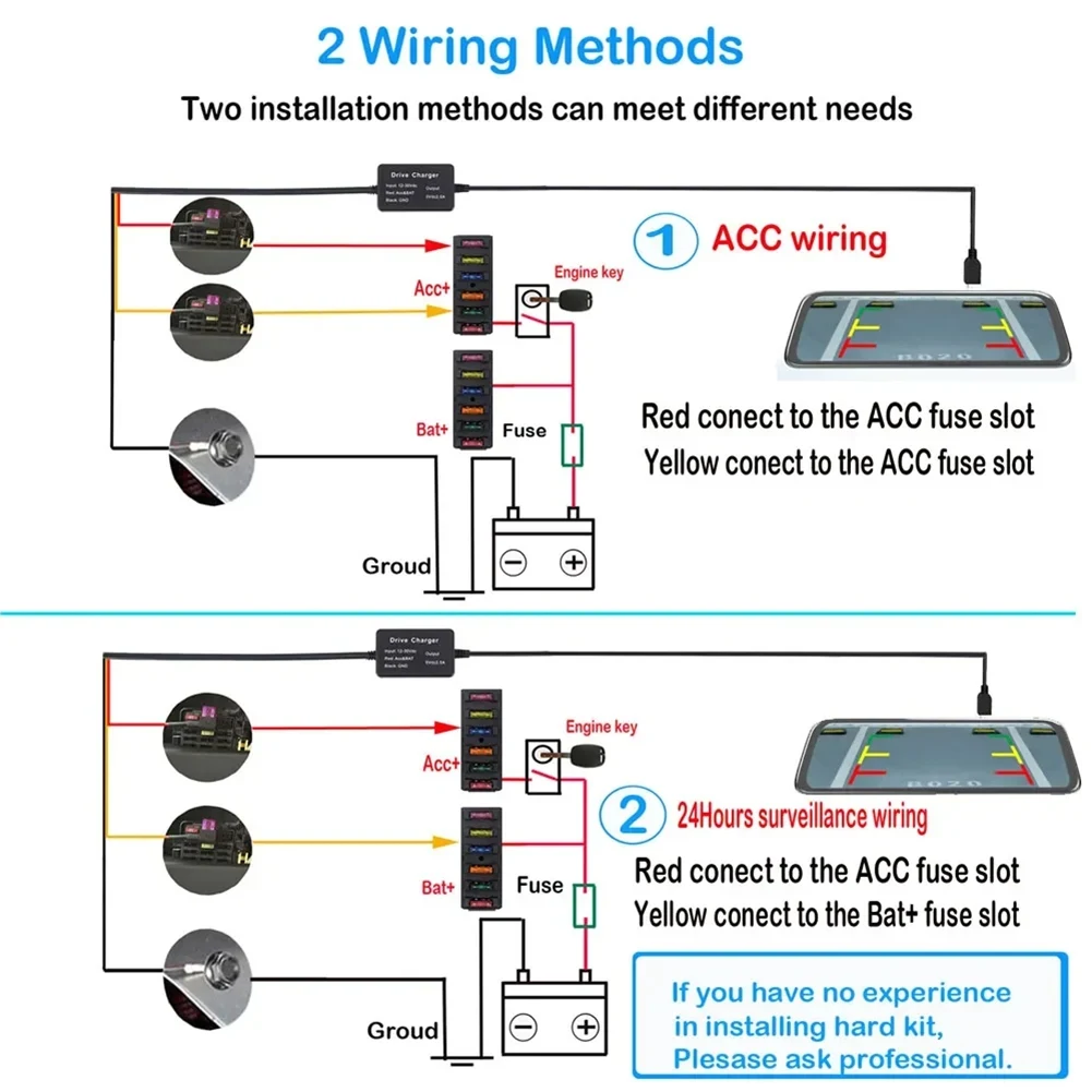 For 70mai Hardwire Kit UP03 Only Type-C Port for 70mai A810 X200 Omni M500 24H Parking Monitor Power Line(A)