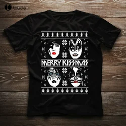 2020 New Funny Woman Kiss Rock Band Merry Kissmas Christmas Fan Lovely Nice Gift T-Shirt  T-Shirt T-Shirt Unisex