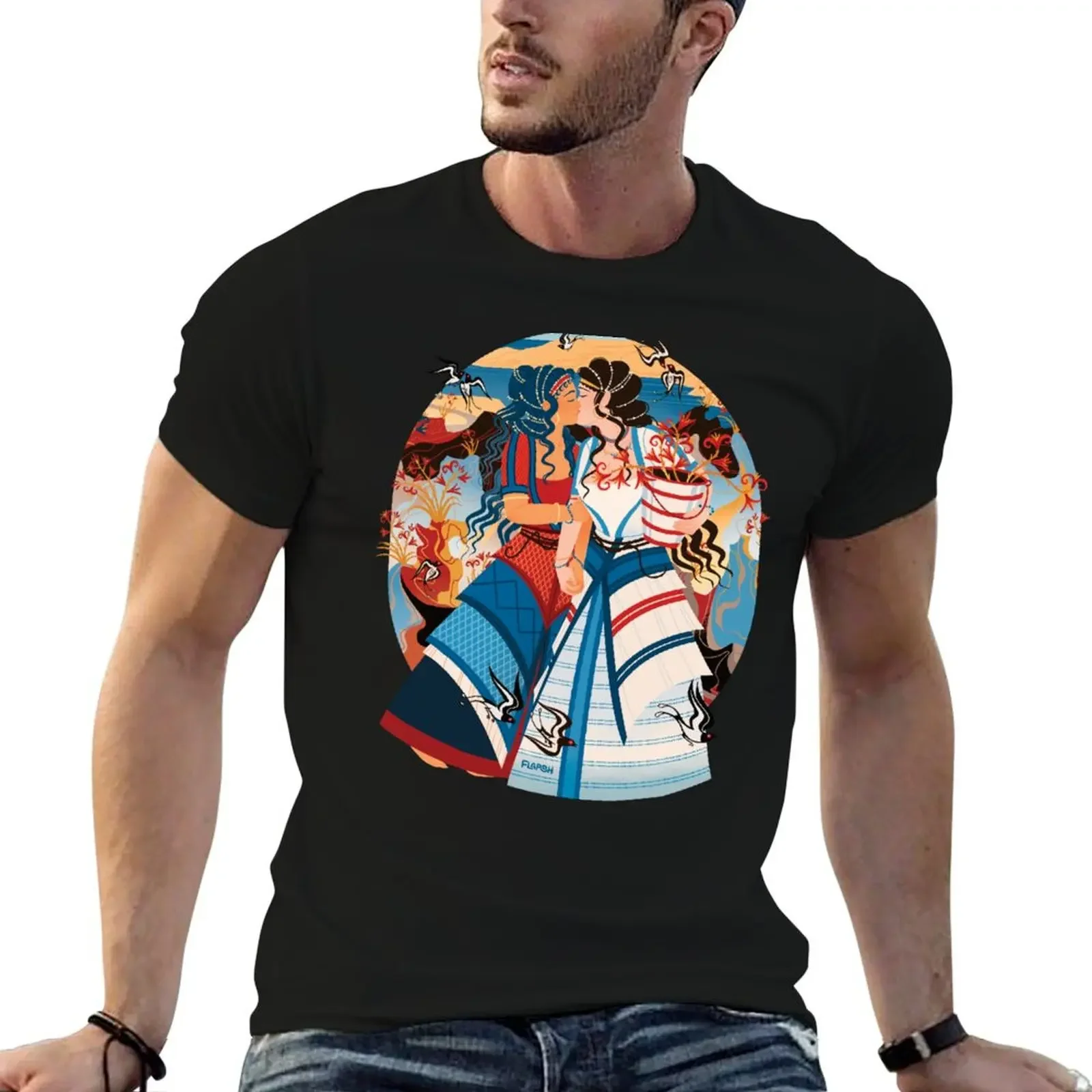 The Lovers of Akrotiri - SFW T-Shirt oversized graphic shirts custom shirt designer shirts men workout shirt