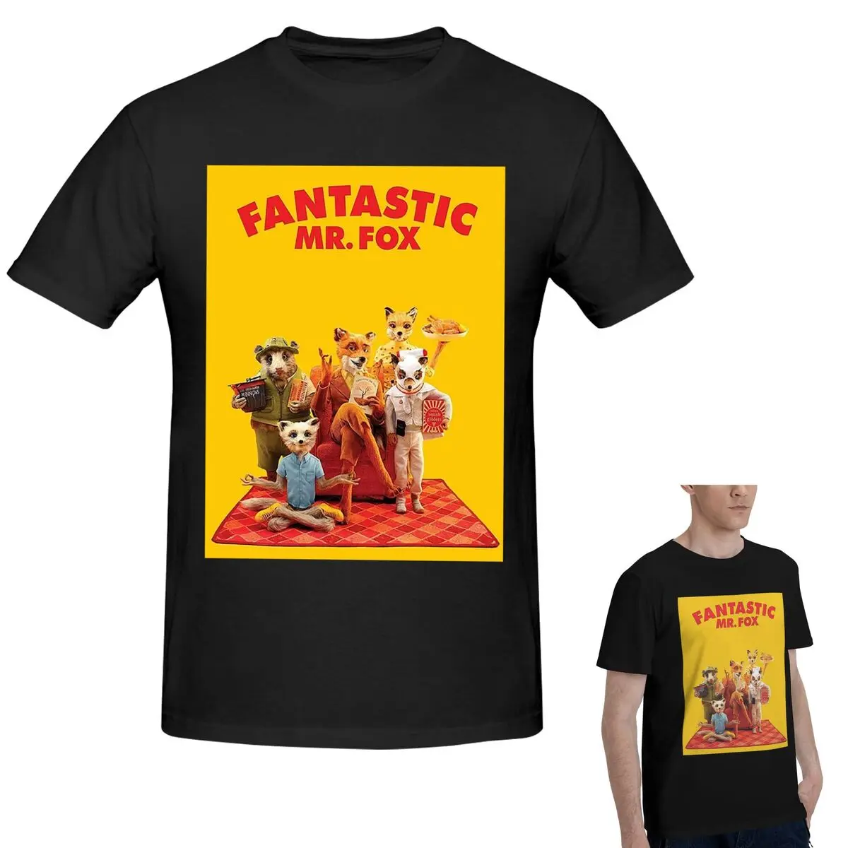 

100% Cotton Fantastic Mr Fox Movie Poster T-Shirt Men's Fashion Oversized T Shirt Men O-Neck Summer Shirts Tops S-6XL