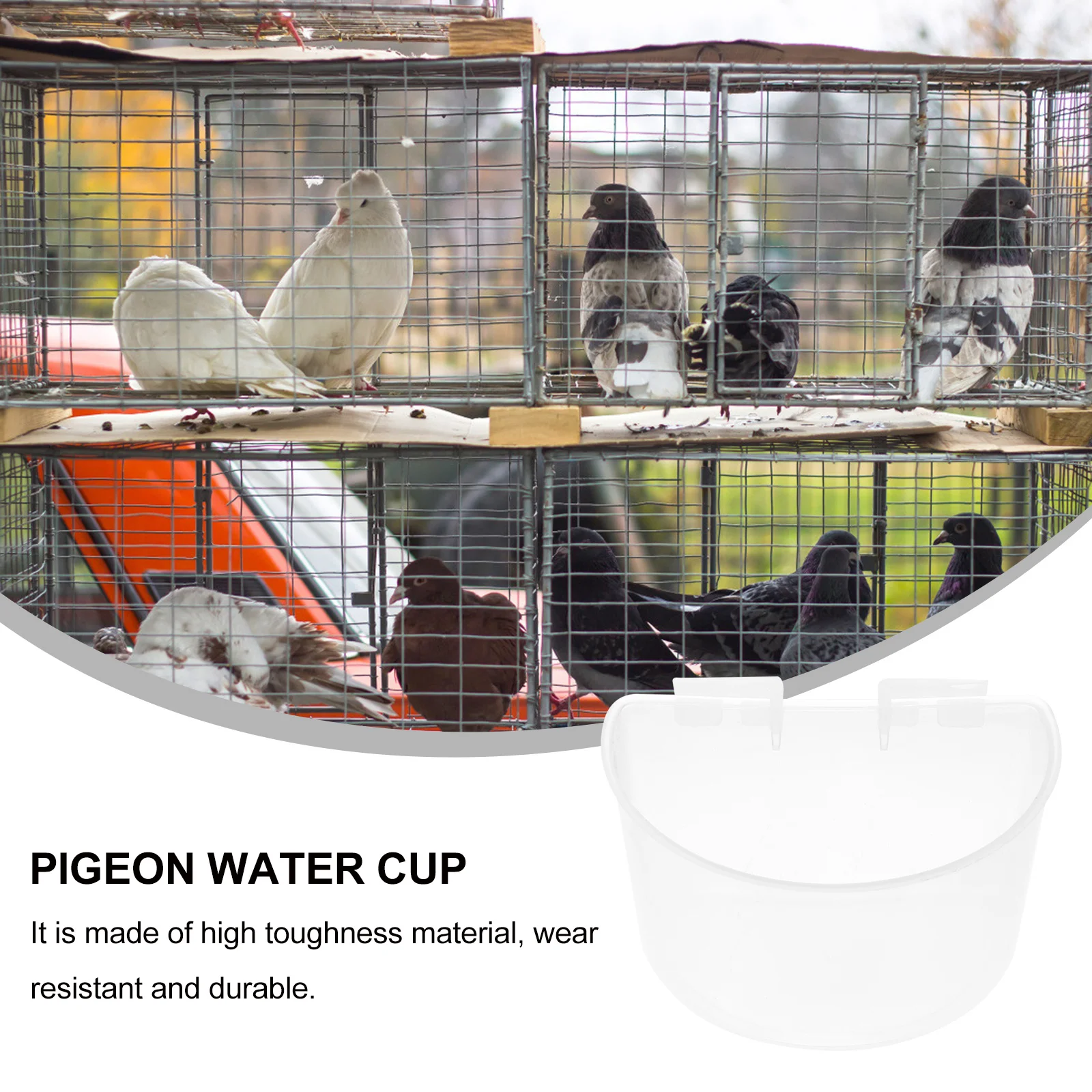 

10pcs Pigeon Feeder Thickened Plastic Food Water Bowl For Bird Sand Container Durable Chew Resistant Hanging Cage Feeder Poultry
