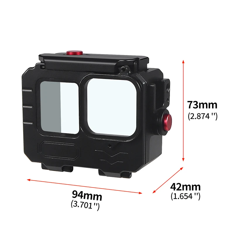 50M Waterproof Housing Case For GoPro Hero 13 12  11 10 9 Aluminum Protective Cage Sport Camera Diving Case with Cold Shoe Mount