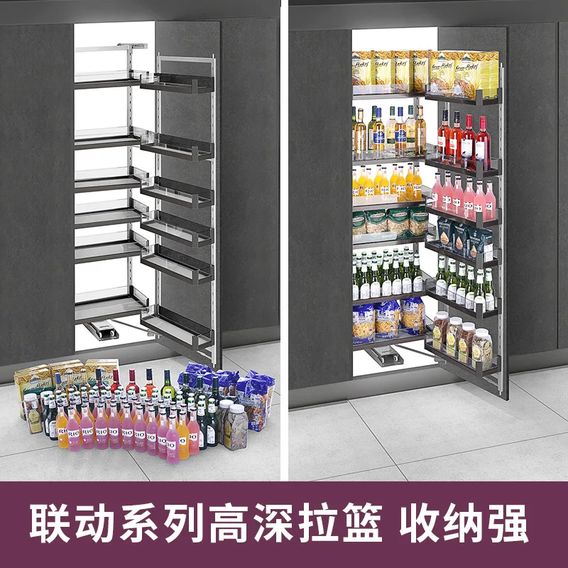 Open door seasoning basket High tool basket storage rack in kitchen cabinet