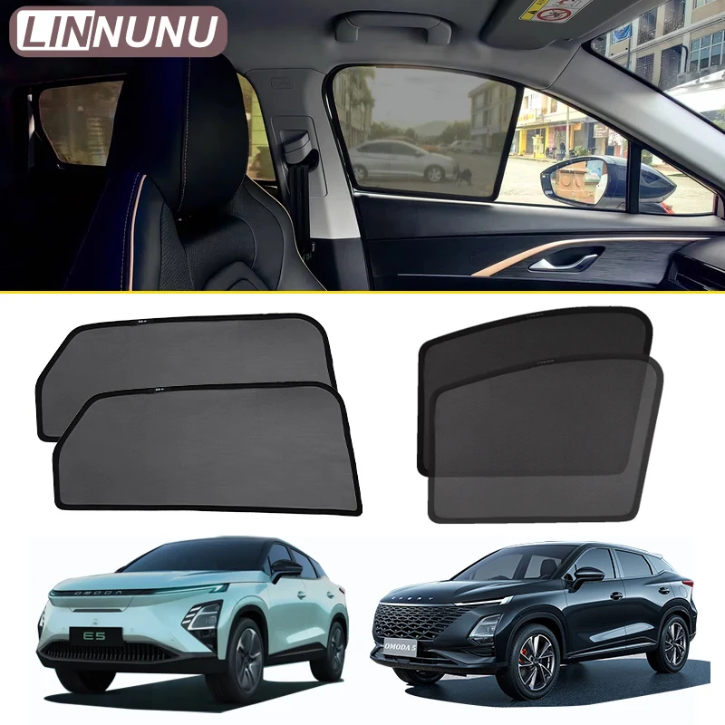 

LINNUNU Magnetic Car Curtain Side Window Sunshade Mesh Summer Sun Shade UV Protection for CHERY OMODA 5 E5 accessories 2024 2025