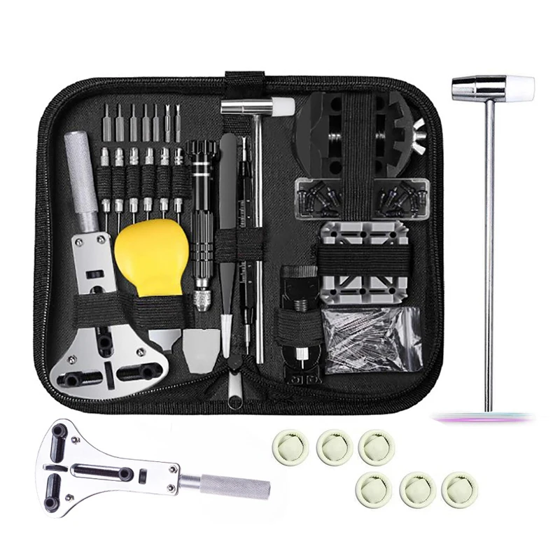 

Watch Repair Tool Kit Watch Link Pin Remover Shell Opener Spring Bar Remover Clock Battery Replacement Strap Needle Static-Free