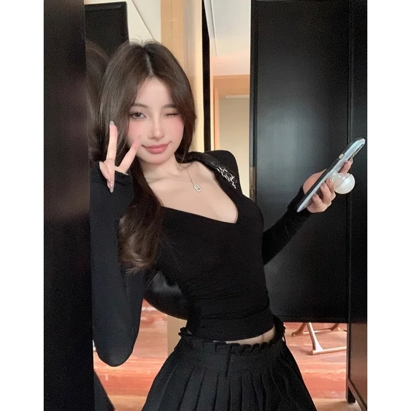 تي شيرت نسائي بأكمام طويلة من الدانتيل مزين بالزهور بقصة ضيقة يسمح بمرور الهواء للصيف عصري للعمل الأنثوي كاجوال نمط ملابس الشارع الجامعي