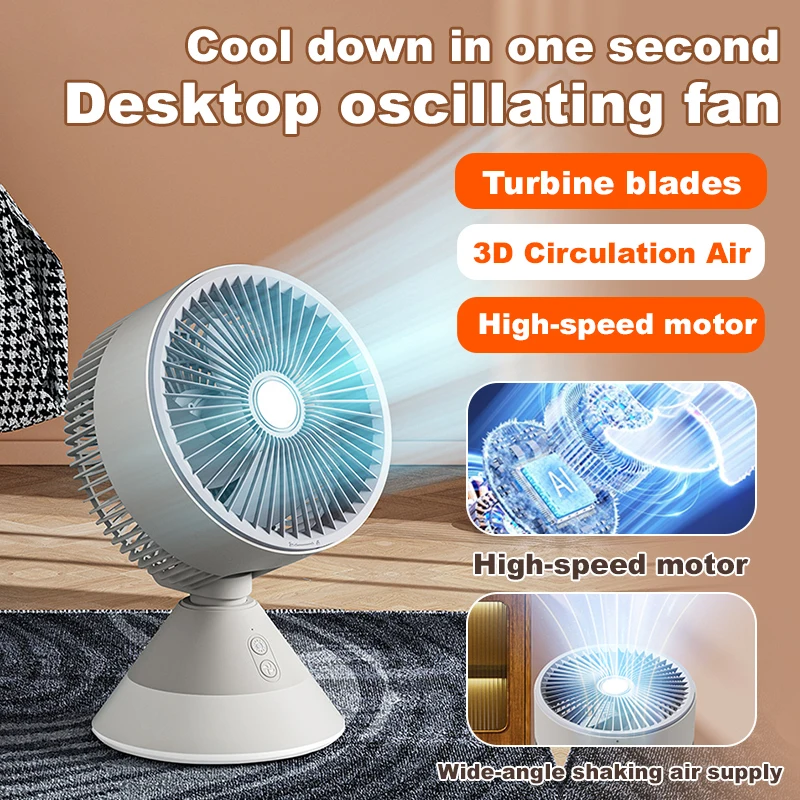 

Офисный настольный вентилятор с подвижной головкой, широкоугольный источник воздуха, небольшой электрический охлаждающий портативный USB-вентилятор, циркулирующий вентилятор для дома, наружного использования