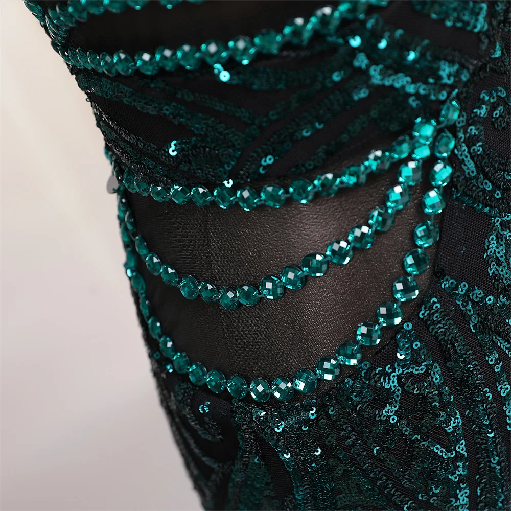 Sexy waist green color mermaid Evening dresses prom dresses vestidos de fiesta robe de soiree de mariage party dresses