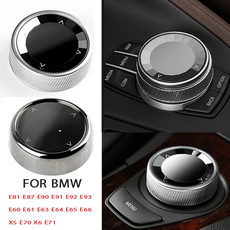 For BMW E60 E90 E91 E92 E93 E82 E81 E87 E61 E63 E65 E66 X5 E70 X6 E71 M IDrive Multimedia Button Knob Cover Central Accessories