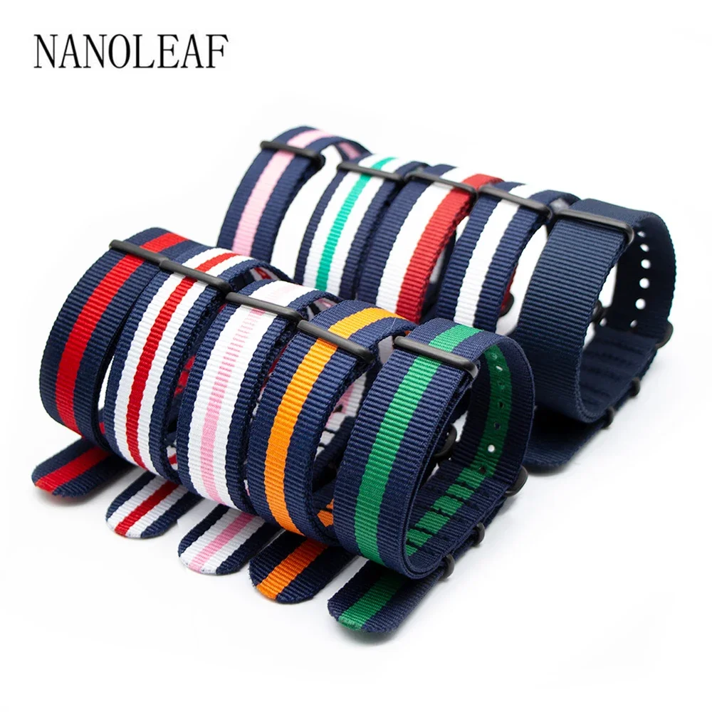 Wristband Two-Color 18mm 20mm 22mm 24mm Strap Army Sports Nylon Fabric Watch Bands Woven Accessories