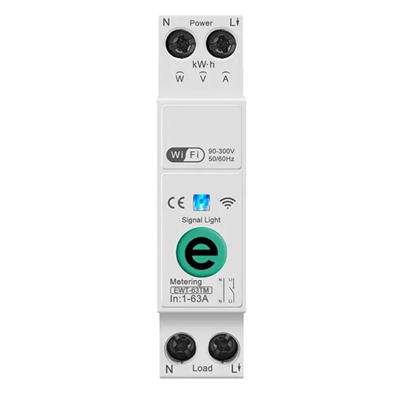 

Ewelink 63A WIFI Smart Switch WIFI Smart Energy Meter Kwh Metering Circuit Breaker Kwh Metering Circuit Breaker