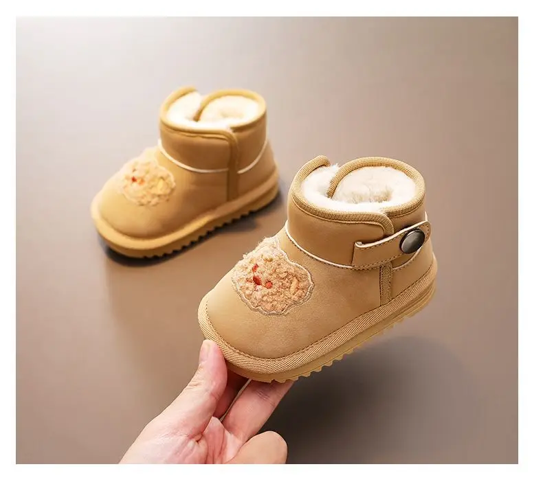 Baby Snow Boots Winter Plush Warm Cotton Shoe Soft Soled Baby Walking Shoes Anti Slip Breathable Children Cotton Shoe Girl Boot