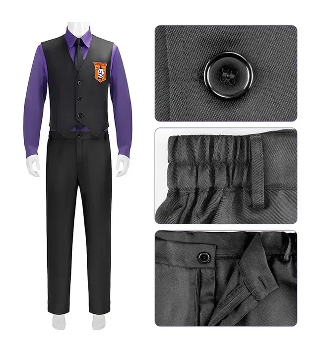 

Cosplay William Afton Costume FNaF Purple Guy Costume Five Nights /at Freddy's Doujin Outfit Roleplay Halloween Party Uniforms