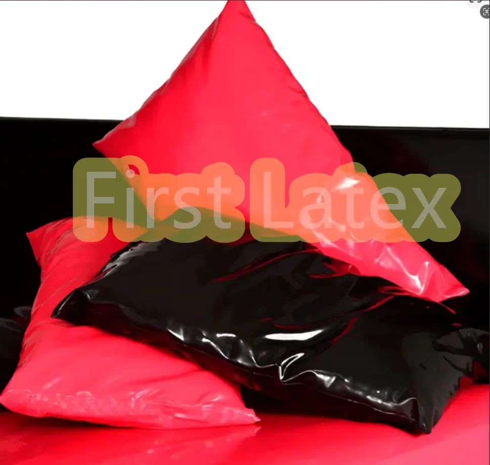 

Red Latex Pillowcase Waterproof Latex Gummi Pillowslip W Zip Rubber Fetish Pillowslip Handmade Pillow Cover