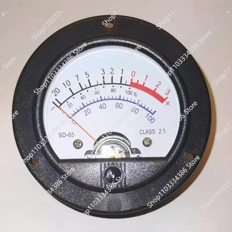 SD-65 Circular Black Pointer Meter Head Retro Dial Vu Meter Level Voltage Strap Yellow Backlight Customizable Blue Backlight