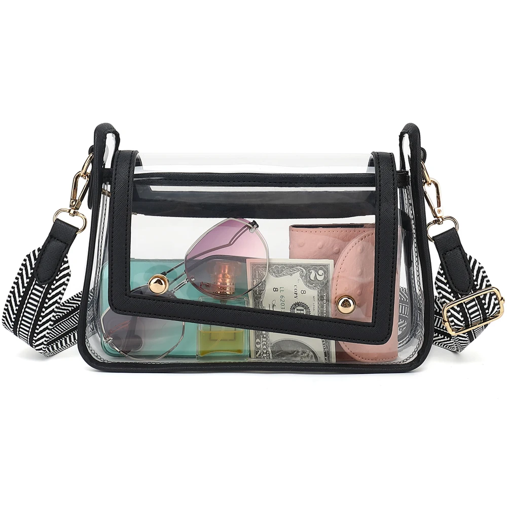 

Clear Satchel Bag Purse Stadium Approved for Women, Small Clear Crossbody Bag Fashion, Cute See Through Clutch Mini Shoulder Bag