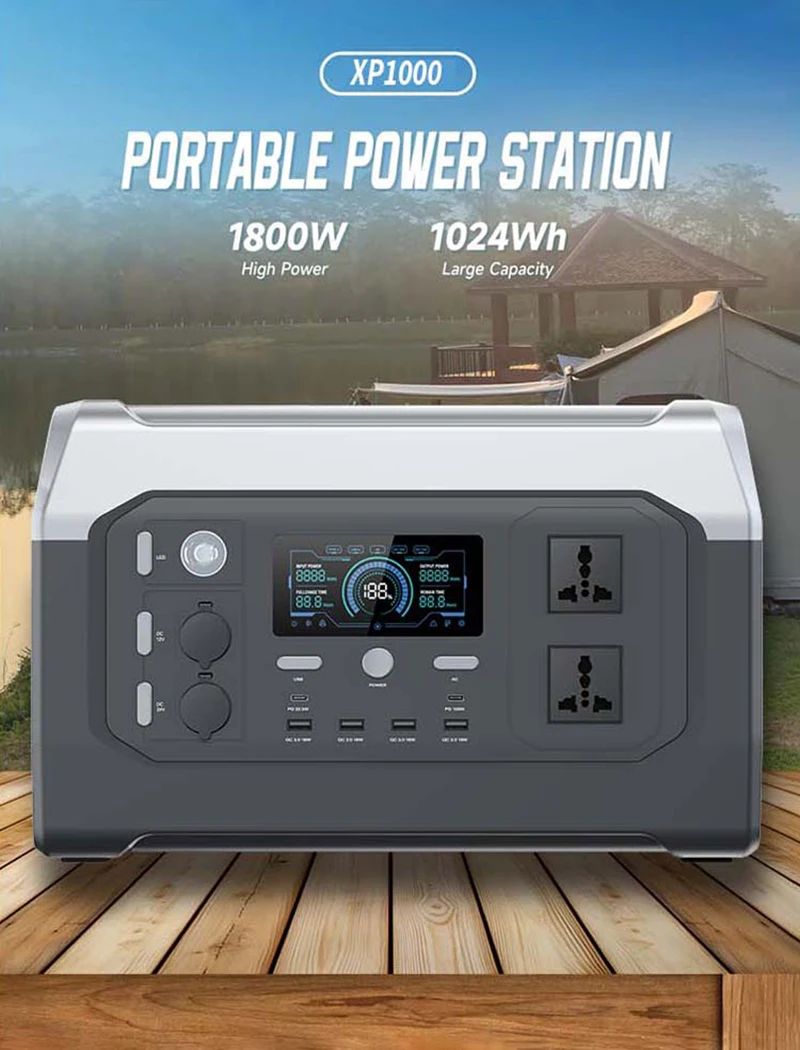 محطة طاقة محمولة 1800 وات 1024 وات في الساعة في حالات الطوارئ في الهواء الطلق بطارية Lifepo4 مولد تخزين الطاقة الشمسية مصدر اللوحة الشمسية #4
