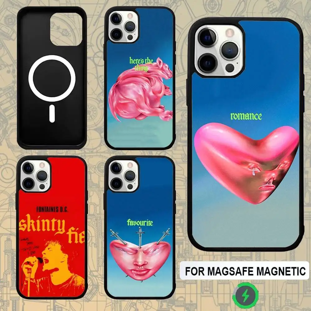 

Band F-Fontaines D.C. Romance Phone Case For IPhone 16e,16,15,Pro,Max,14,Plus,13,12,11 Magesafe Magnetic Wireless Charge Cover