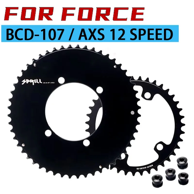 PASS QUEST 107 Bcd Chainring for SRAM FORCE AXS 12 speed 4 bolts aero Double Dish Gravel Road Bike 50 37 52/39 2X 12S Sprocket