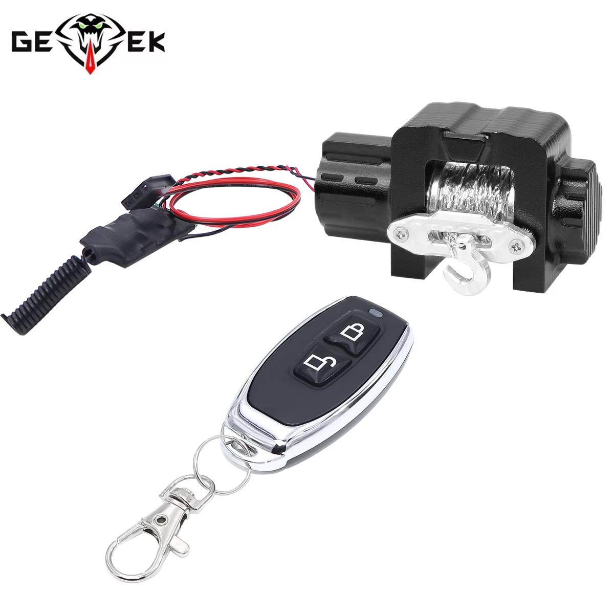 

RC Metal Simulated Winch With Controller System Wireless Winch for 1/18 RC Crawler TRX4M Defender Bronco Upgrade Part