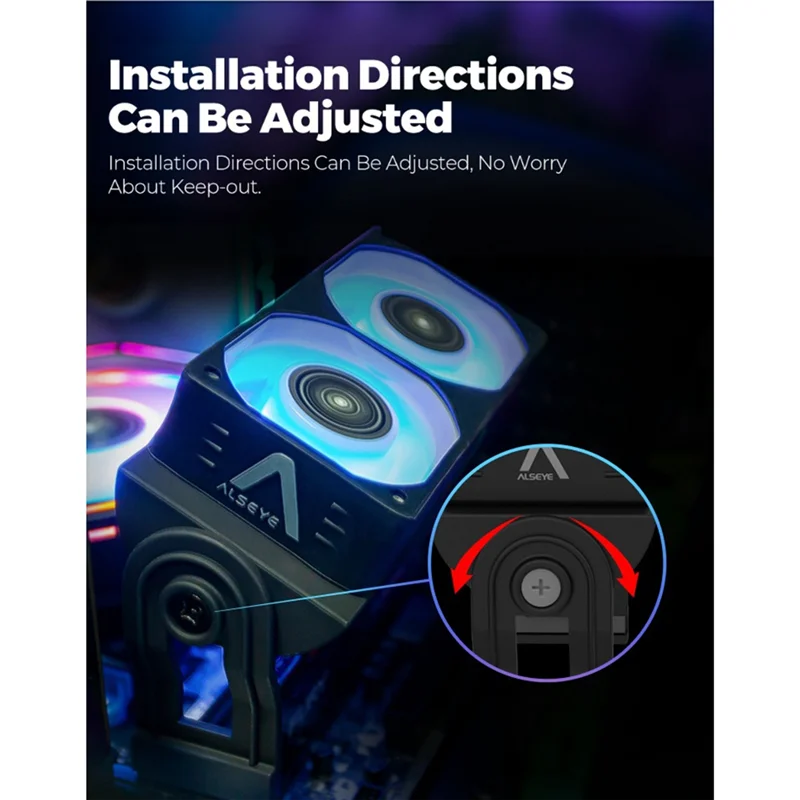 ALSEYE RAM Cooler Cooling Fan Ram Memory Cooler With Dual 60Mm Fan PWM Radiator For DDR2/3/4/5 Cooling