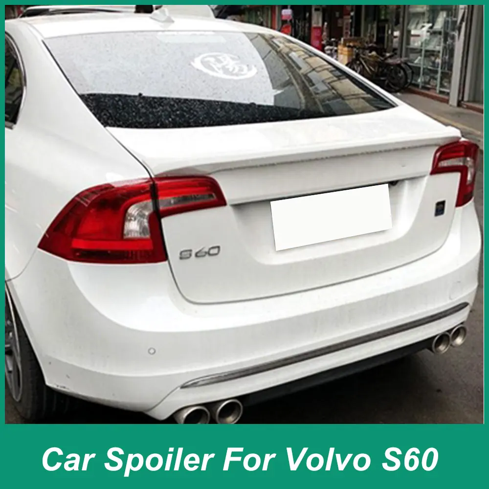 Suitable for Volvo S60 2011 12 13 14 15 16 17 18 19 Rear Trunk Iid Spoiler Tail Pressing ABS Plastic Car Exterior Accessories