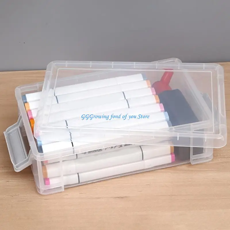 

H9EB Large Capacity Pencil Case Water Resistant Clear Pen Box High Capacity Pen Case