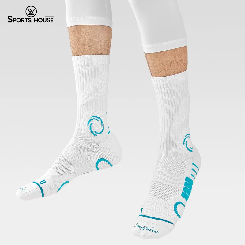 

Sport's House Men's Mid-calf Performance Basketball Socks with Professional Terry Cloth Base for Sports