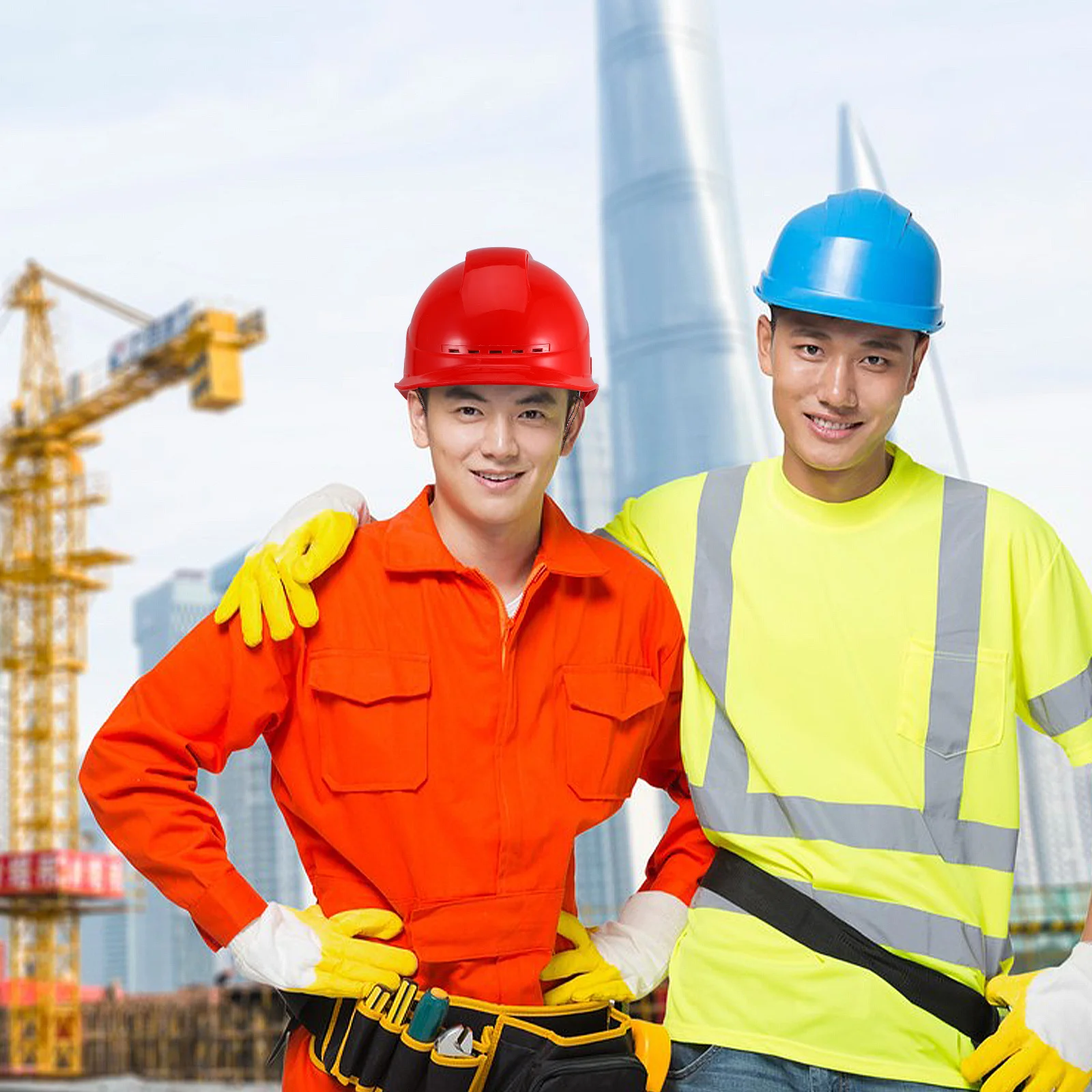 

Safety Hard Hat Outdoor Construction Thick ABS Breathable Adjustable Strap Protective Cap for Electrical Work