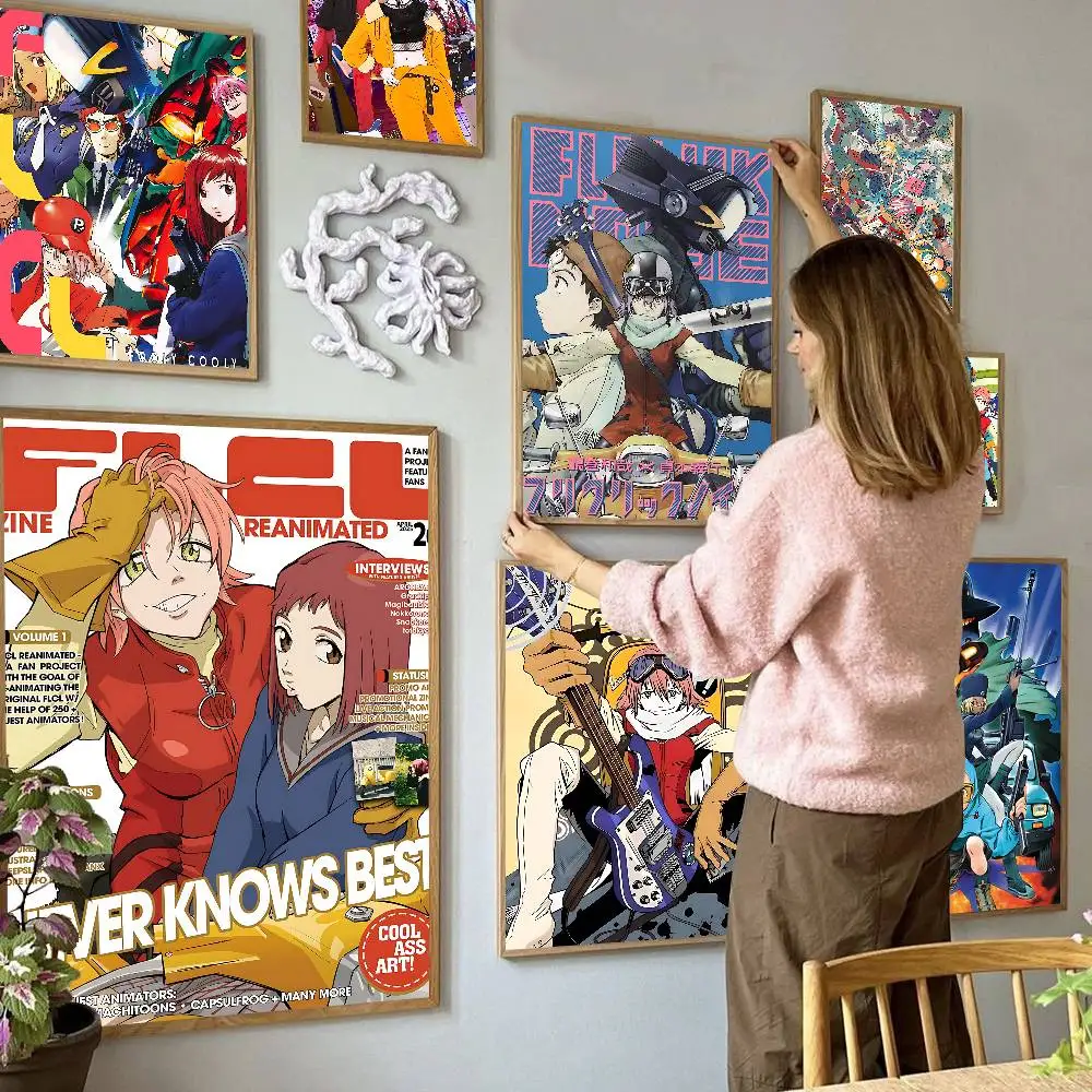 Anime F-Flcl klassische Vintage-Poster, Whitepaper-Drucke, Poster, Kunstwerk, Kawaii-Raumdekoration