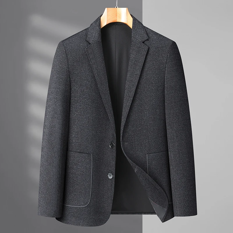 

High-quality Autumn Mens Middle-aged Stylish and Handsome Business Casual Knitted Costume Homme Blazer Masculino Slim Fit