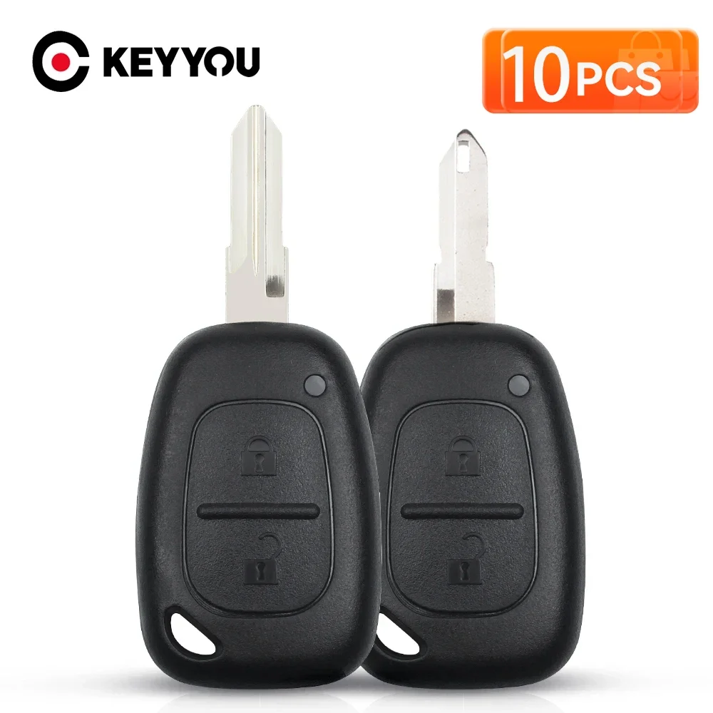 

KEYYOU 10 шт. для Renault Traffic/Master/Vivaro/Movano/Kangoo чехол для дистанционного ключа автомобиля пустой сменный корпус 2 кнопки
