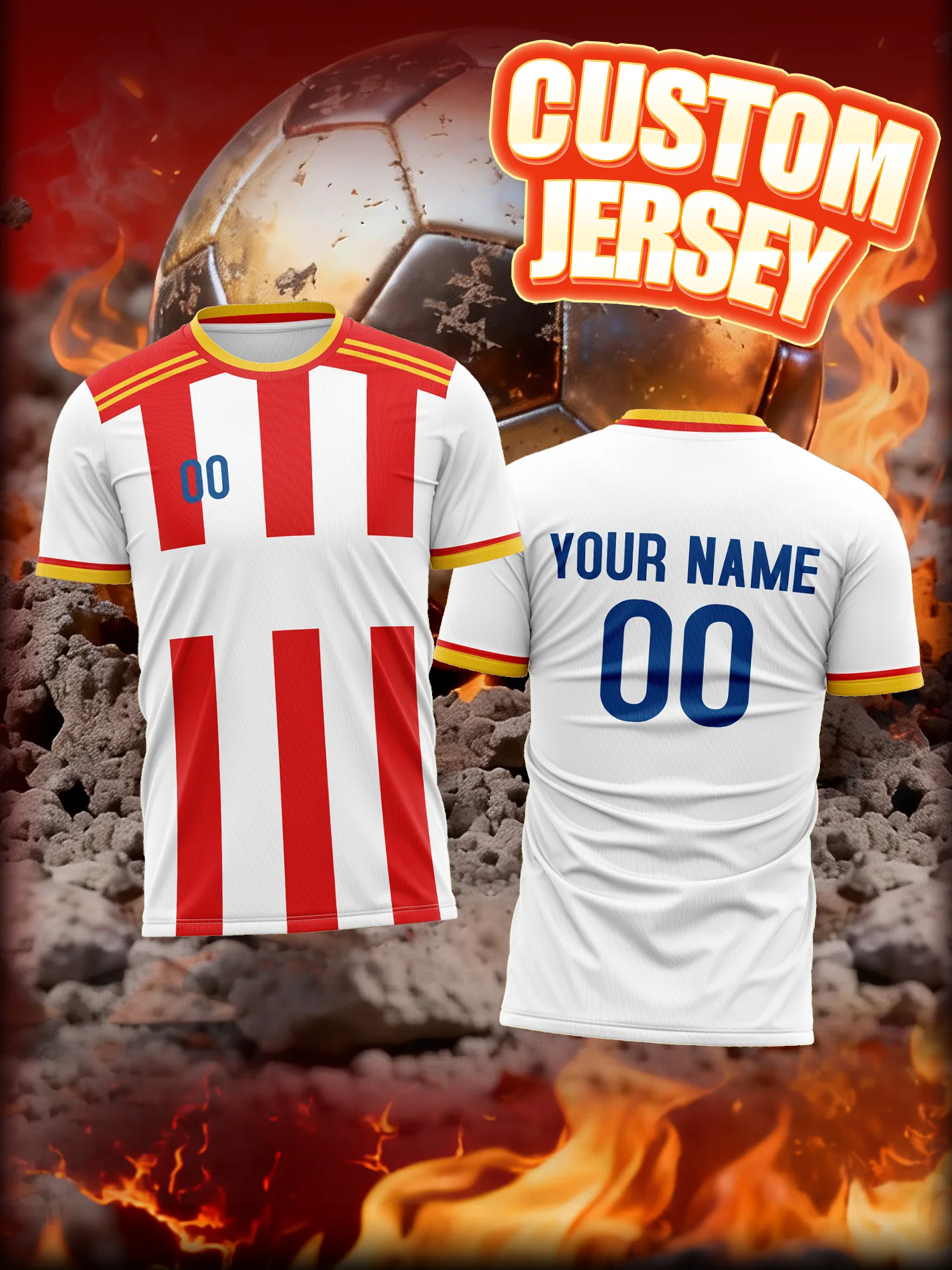 

Футбольная форма с индивидуальным изображением, именем и номером, полноформатная печать, футбольная экипировка с крупным именем и номером.