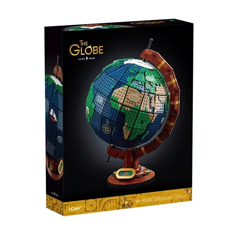 MOC Earth Globe Modular Building Blocks, Assembly Bricks, Modelo Educacional, Expert Infantil, 2585Pcs, 21332, 2022