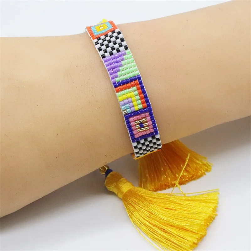 ZHONGVI Boho Multicolored Bracelet for Women Miyuki Seed Beads Woven Bracelets for Lady Adjustable Pulseras Mujer Moda Jewelry